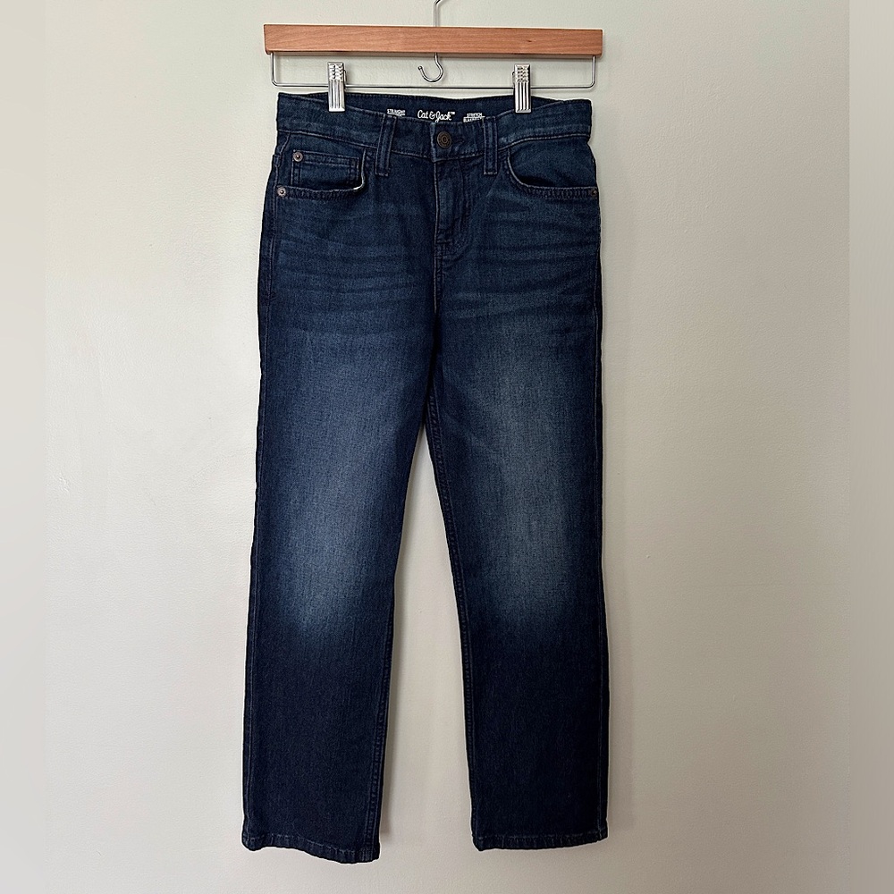 Never worn! Cat and Jack size 10 Boys Dark Wash Jean, Straight Leg